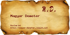 Magyar Demeter névjegykártya